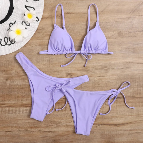 Bikini 3 Pièces Bandage Push-Up