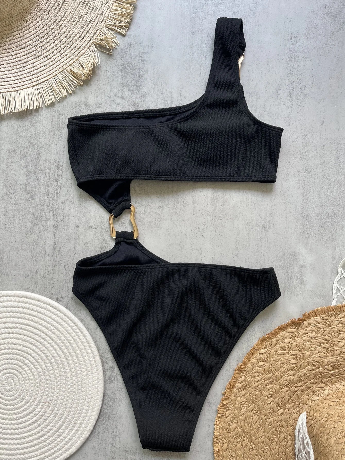 Monokini Une Épaule Côtelé