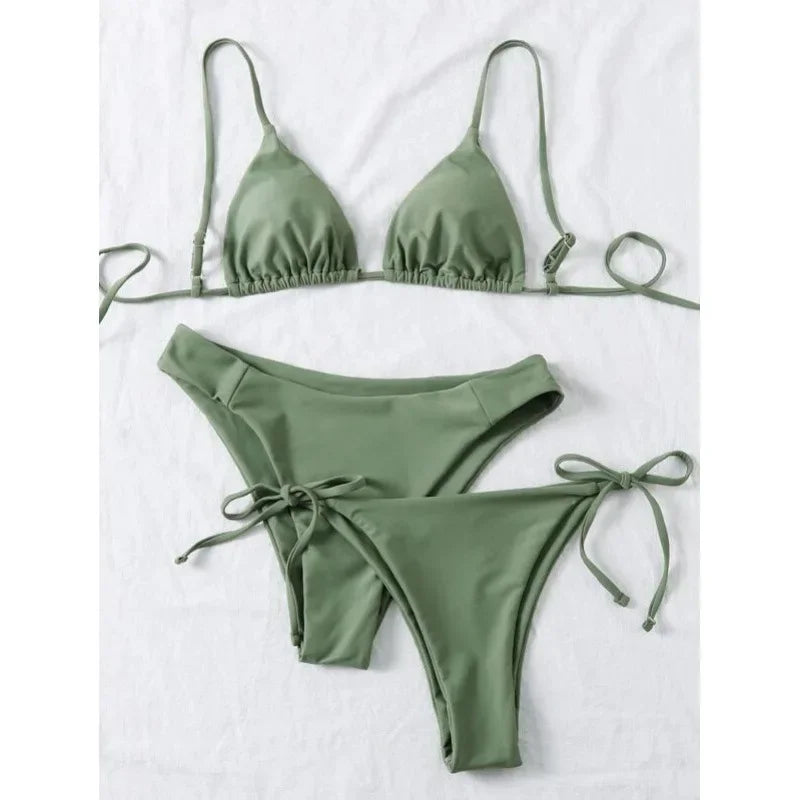 Bikini 3 Pièces Bandage Push-Up
