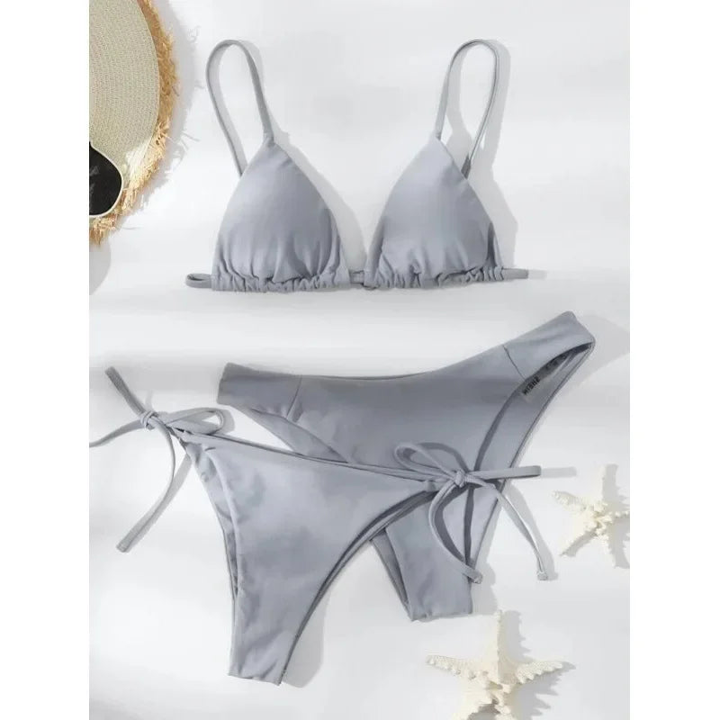 Bikini 3 Pièces Bandage Push-Up