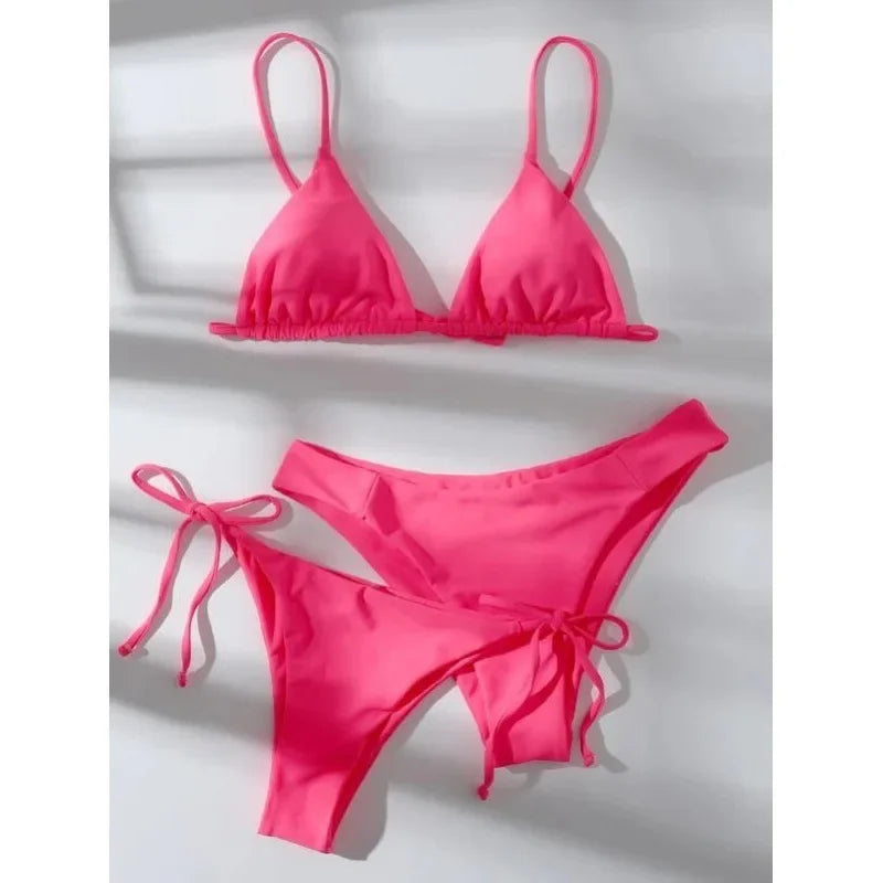 Bikini 3 Pièces Bandage Push-Up