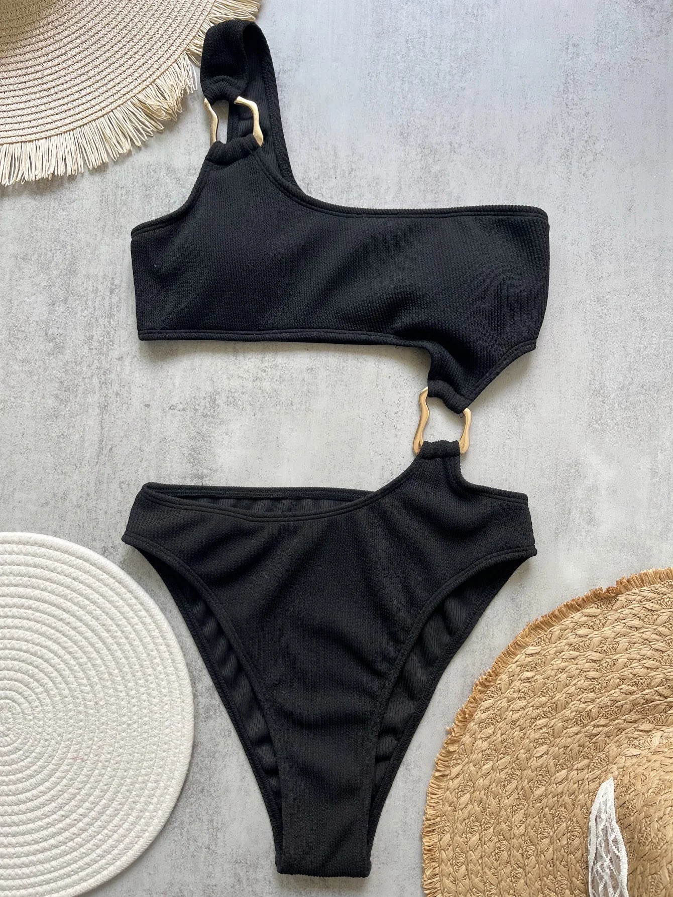 Monokini Une Épaule Côtelé