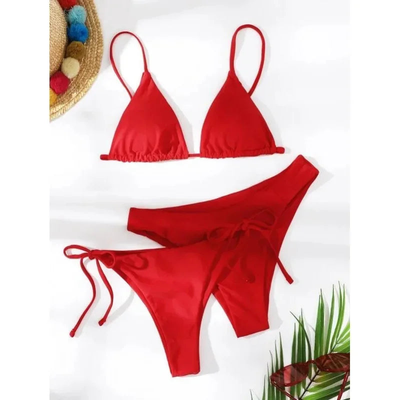 Bikini 3 Pièces Bandage Push-Up