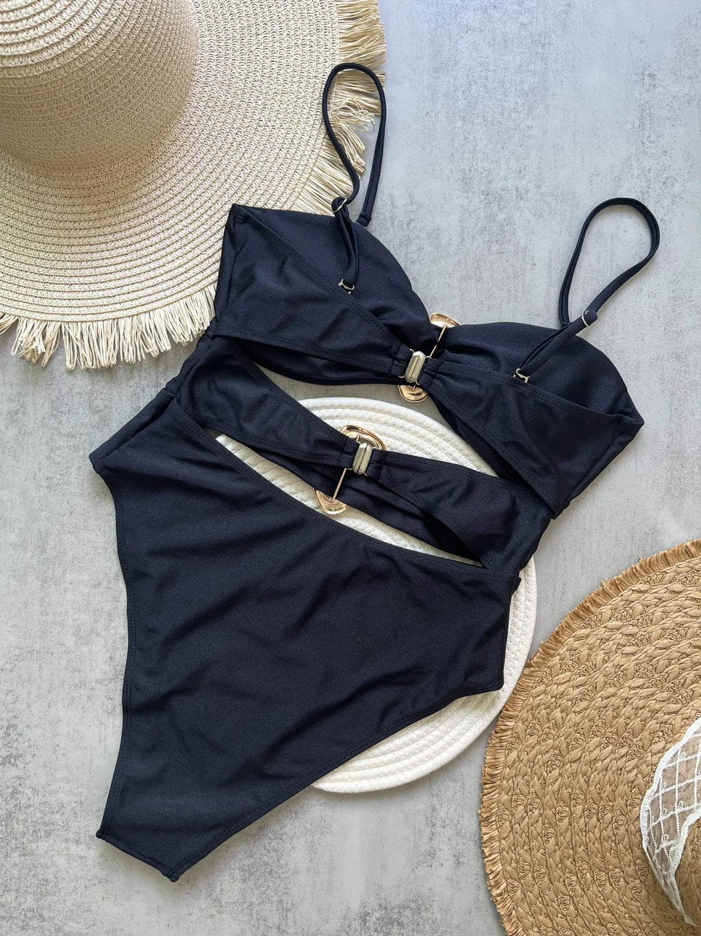 Monokini Anneaux Dorés