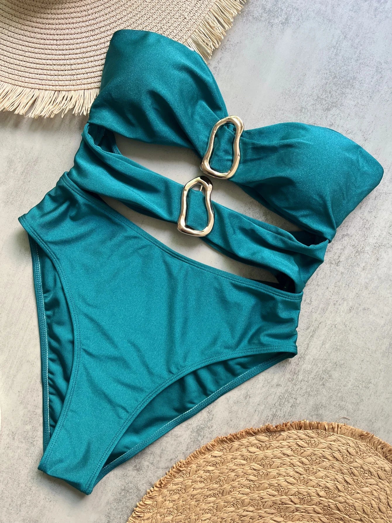 Monokini Anneaux Dorés