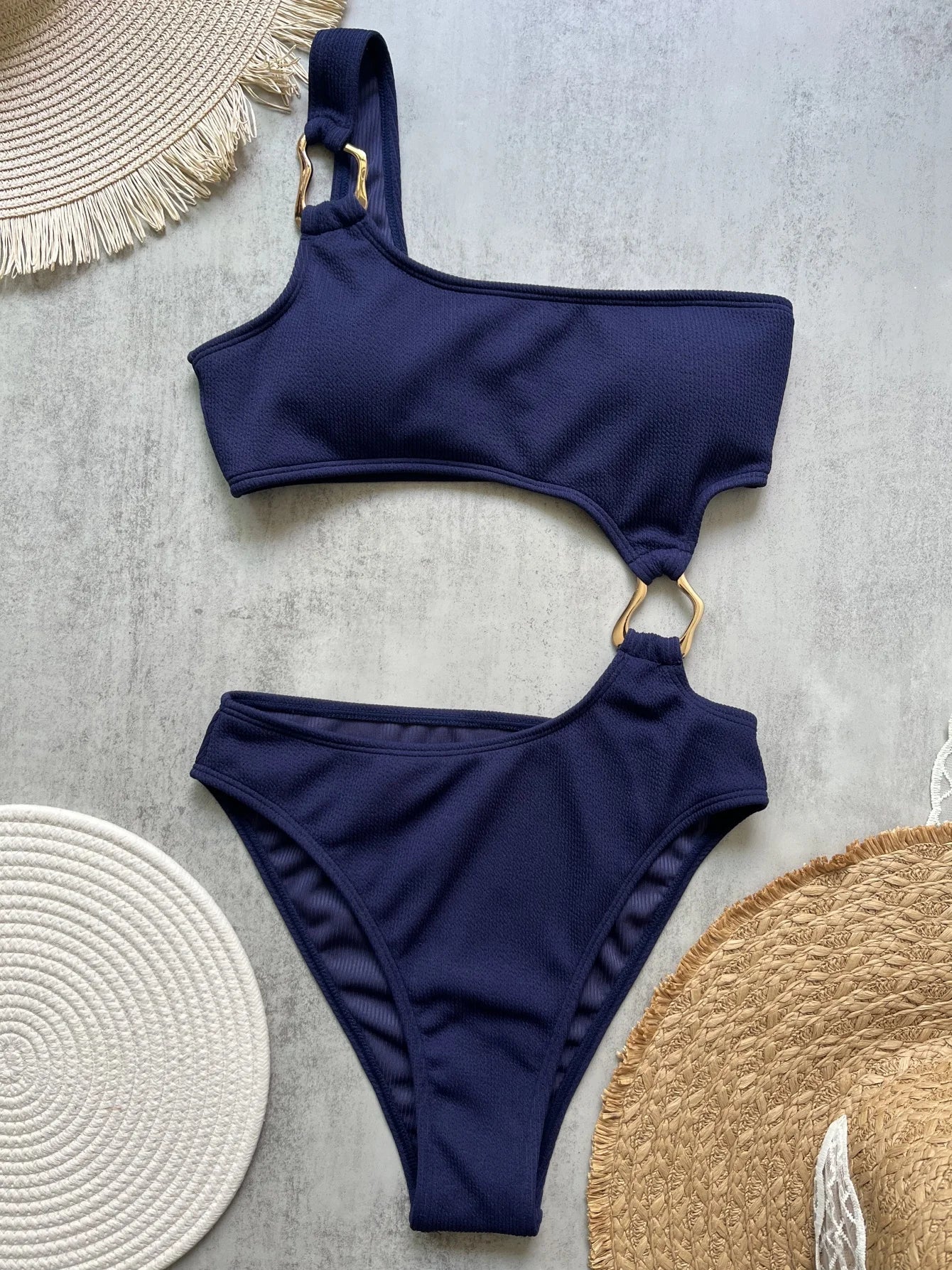Monokini Une Épaule Côtelé