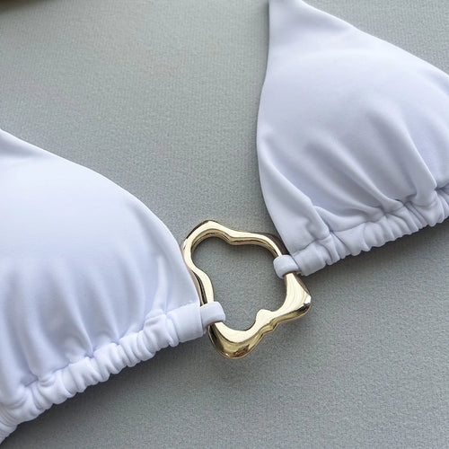 Bikini Lacets Couleur Unie