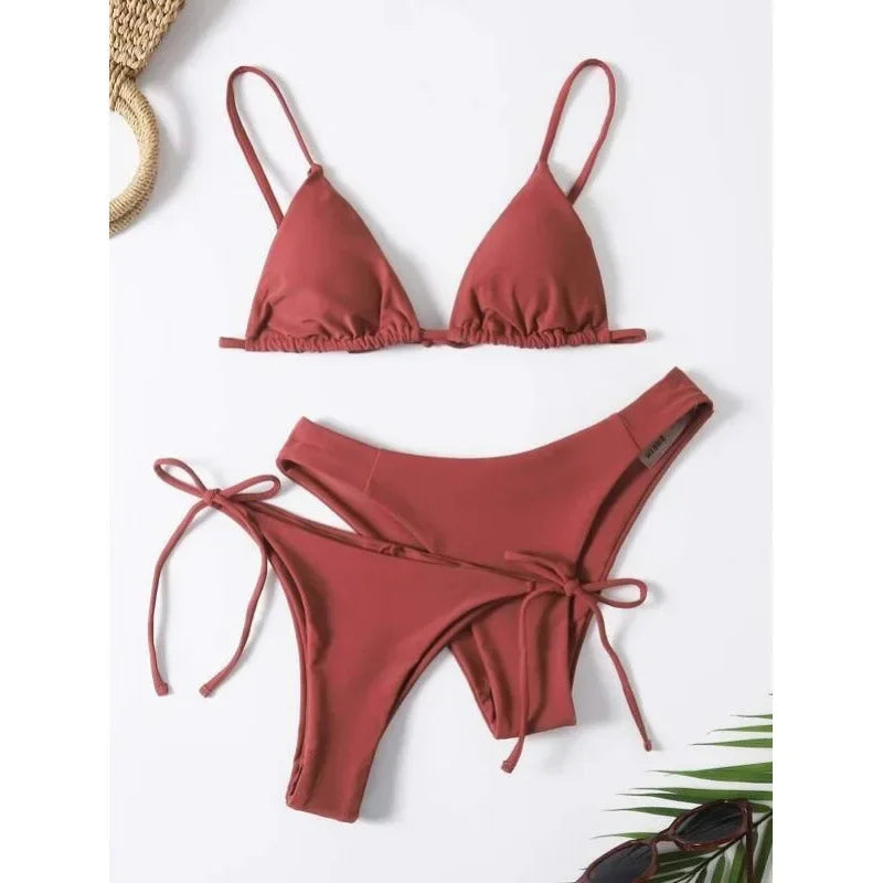 Bikini 3 Pièces Bandage Push-Up