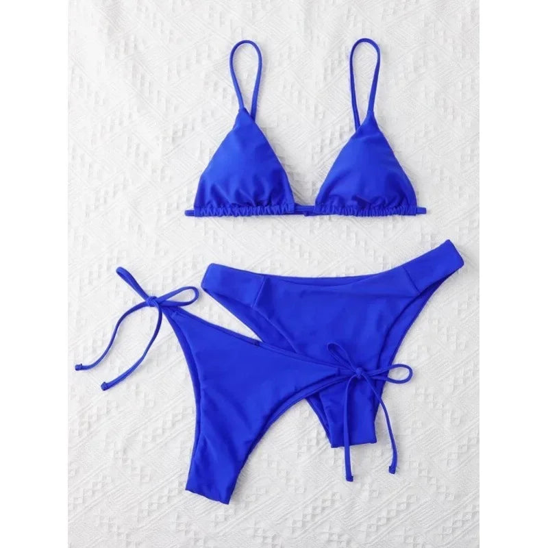Bikini 3 Pièces Bandage Push-Up