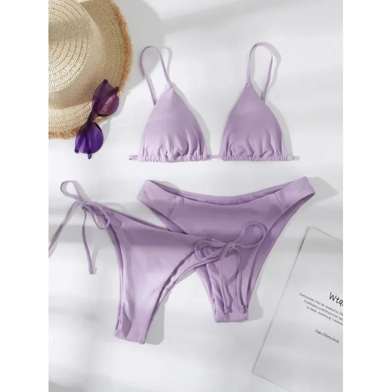 Bikini 3 Pièces Bandage Push-Up