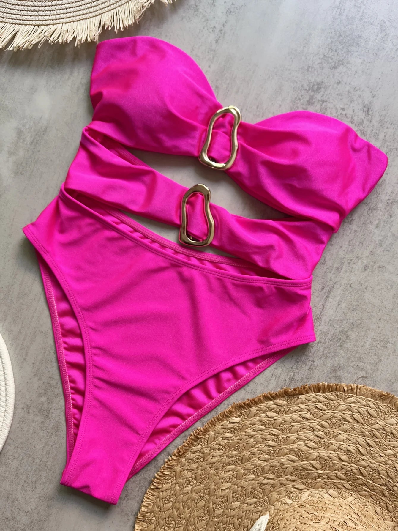 Monokini Anneaux Dorés