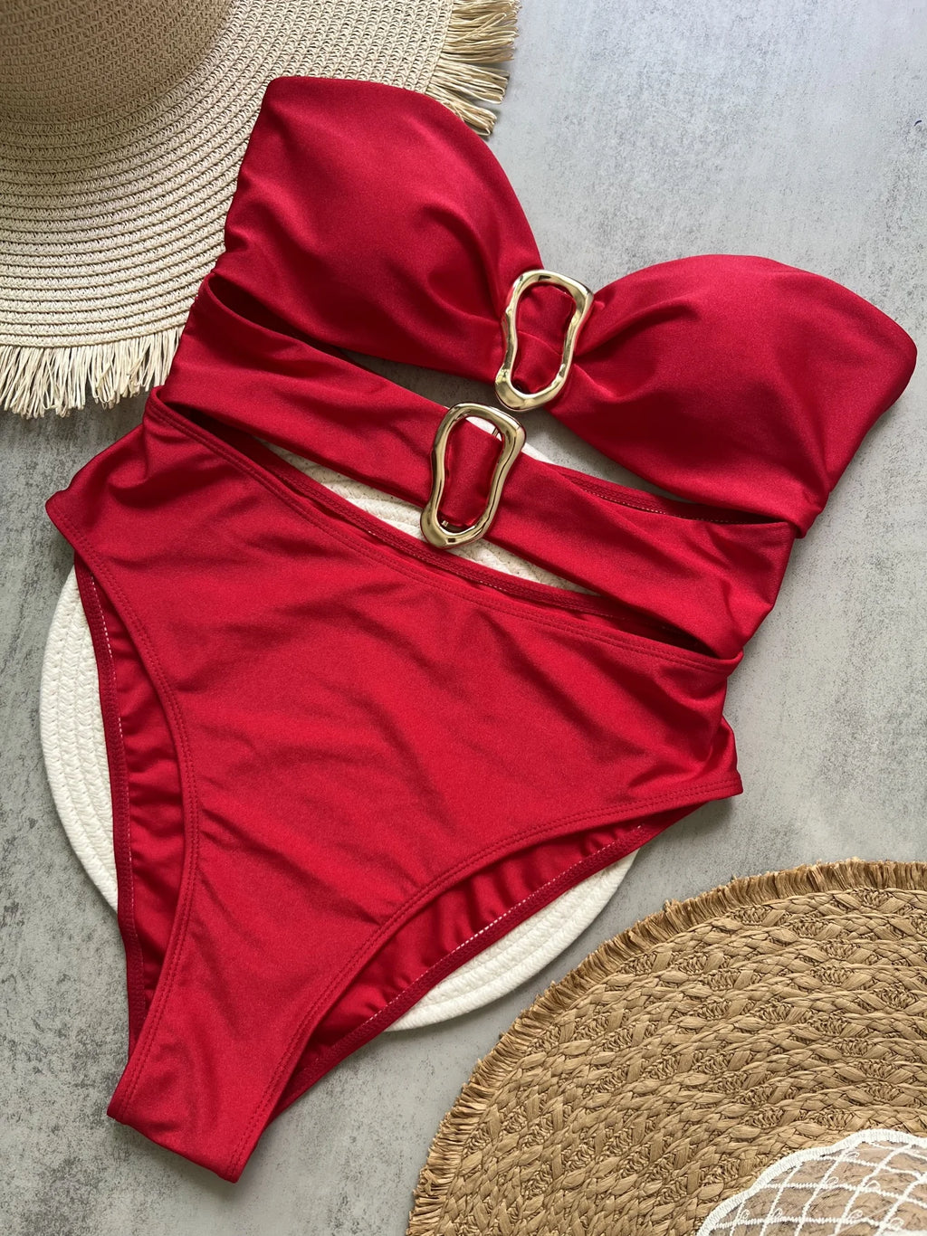 Monokini Anneaux Dorés