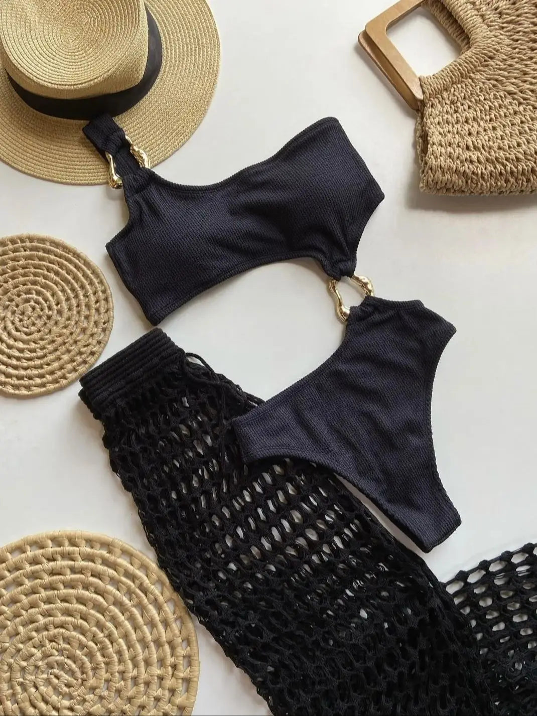 Monokini Une Épaule Côtelé