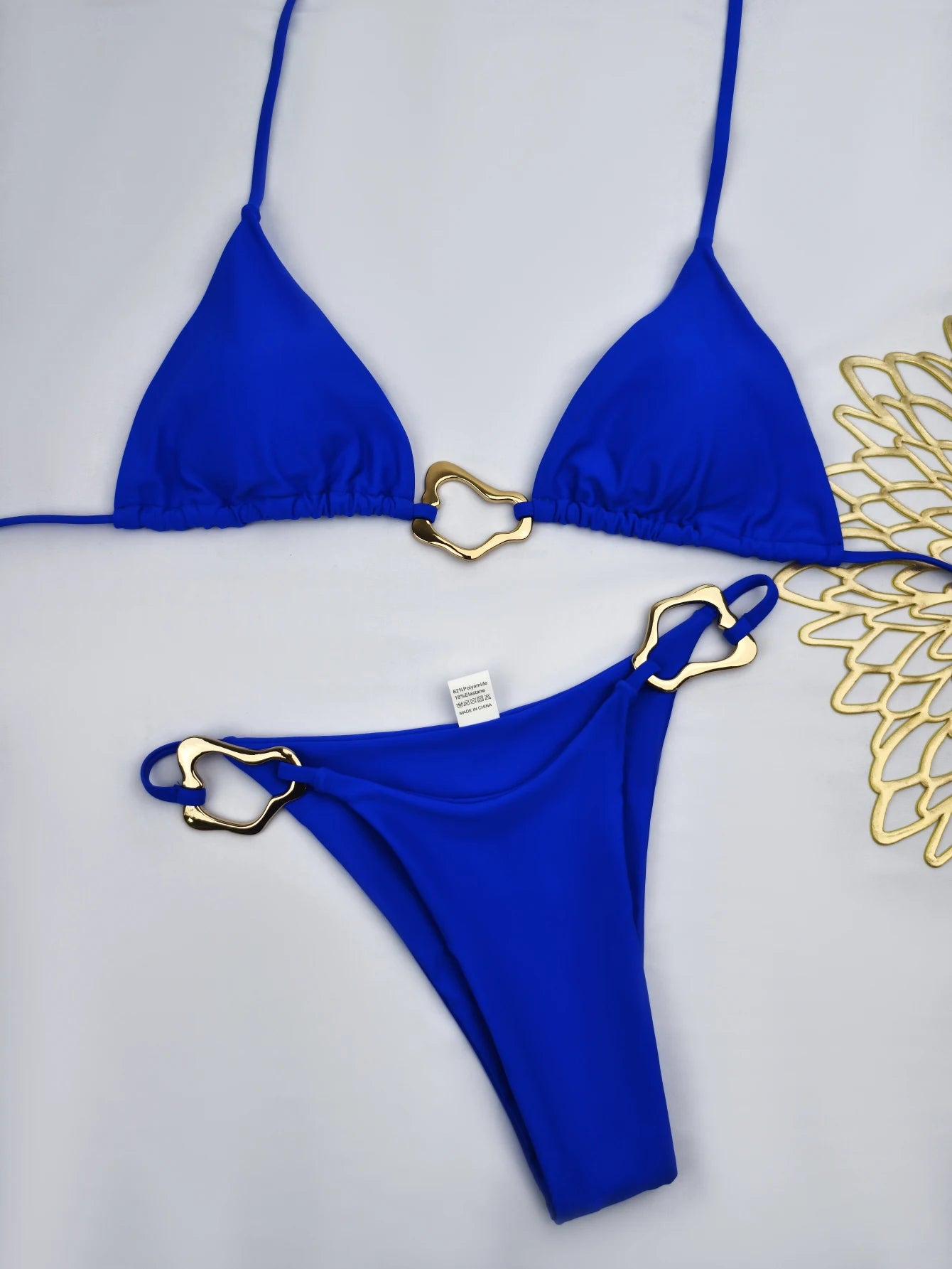 Bikini Lacets Couleur Unie
