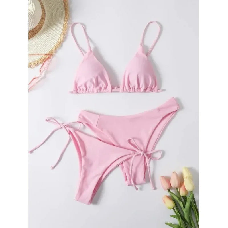Bikini 3 Pièces Bandage Push-Up
