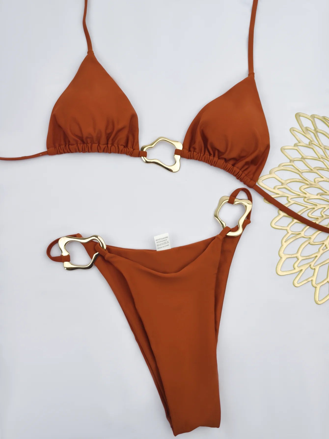 Bikini Lacets Couleur Unie